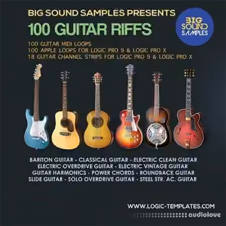 Big Sound Samples 100 Guitar Riffs [AiFF, MiDi]